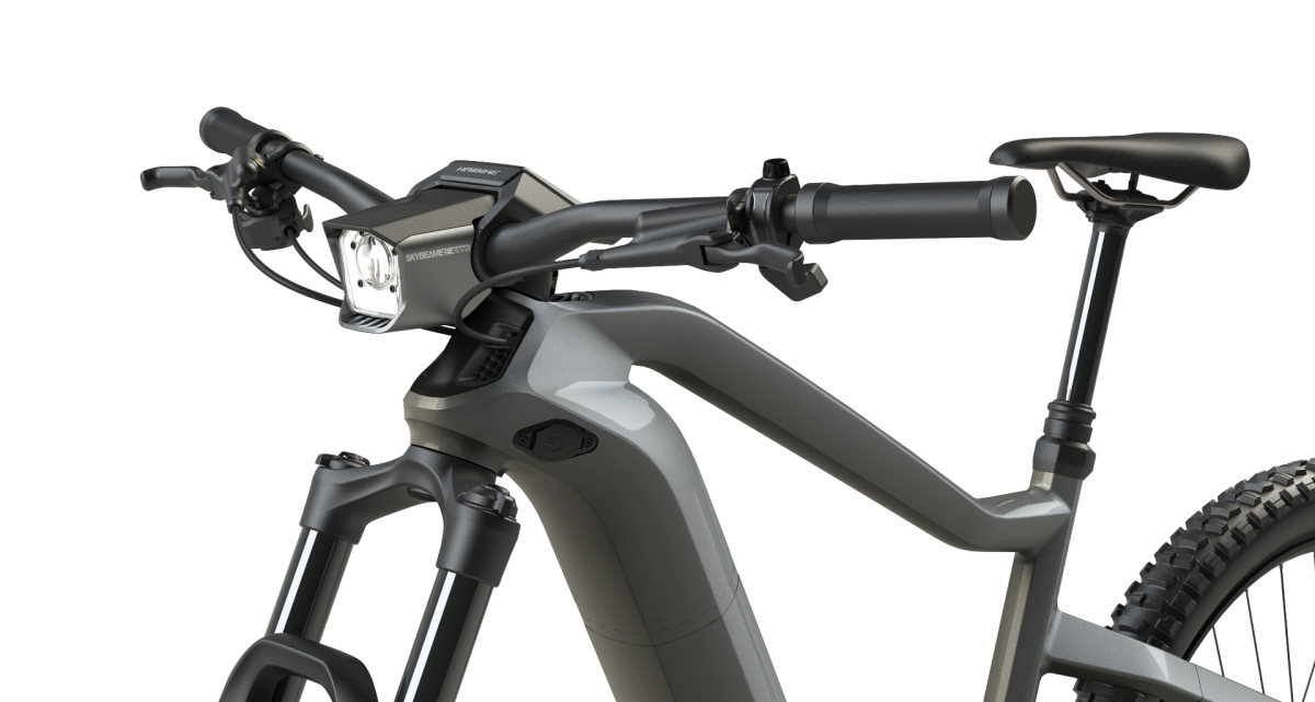 Haibike Flyon: Skybeamer LED light comes in several flavors including a 5,000 lumen monster