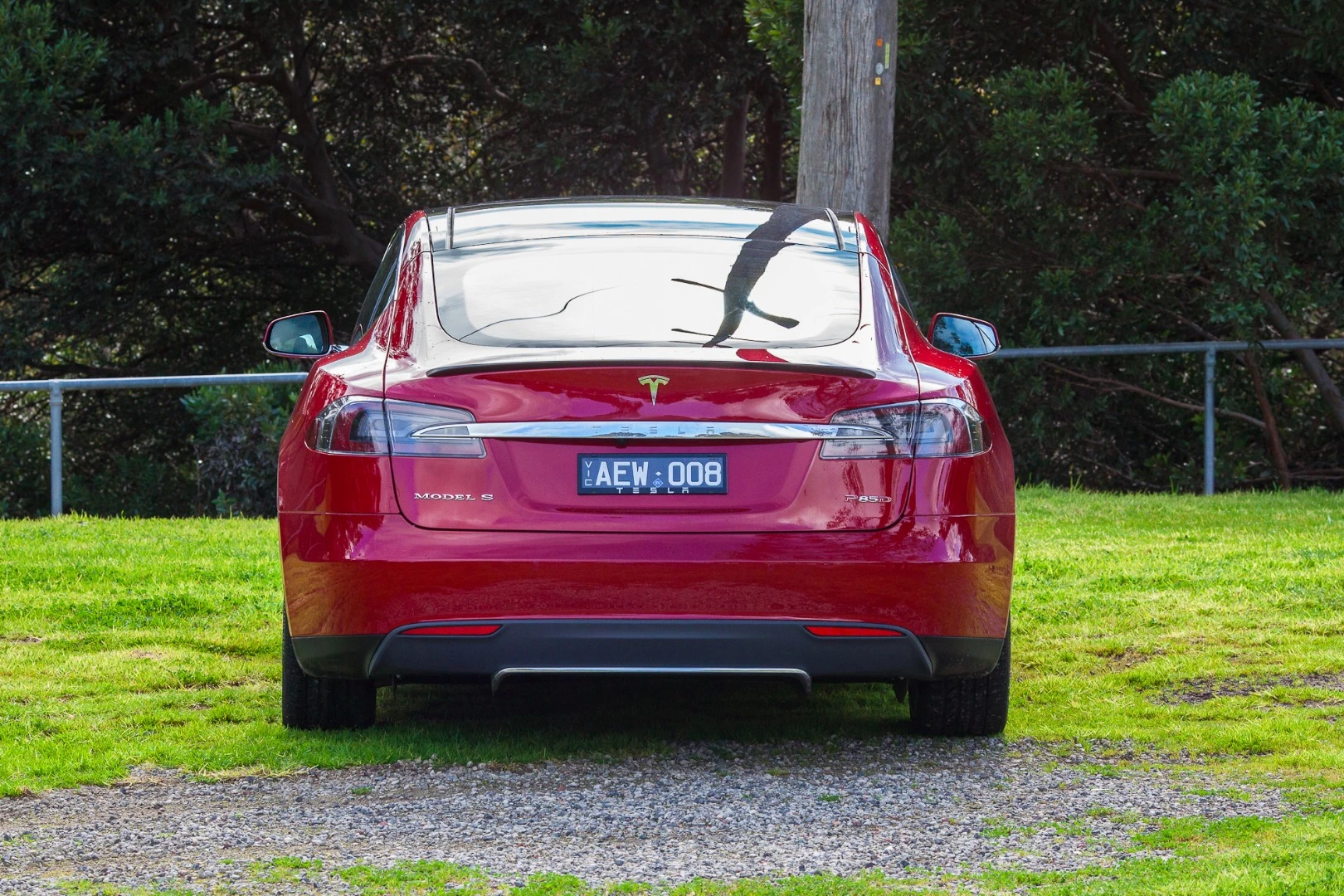 Off the line, most cars will only see this angle of the Model S