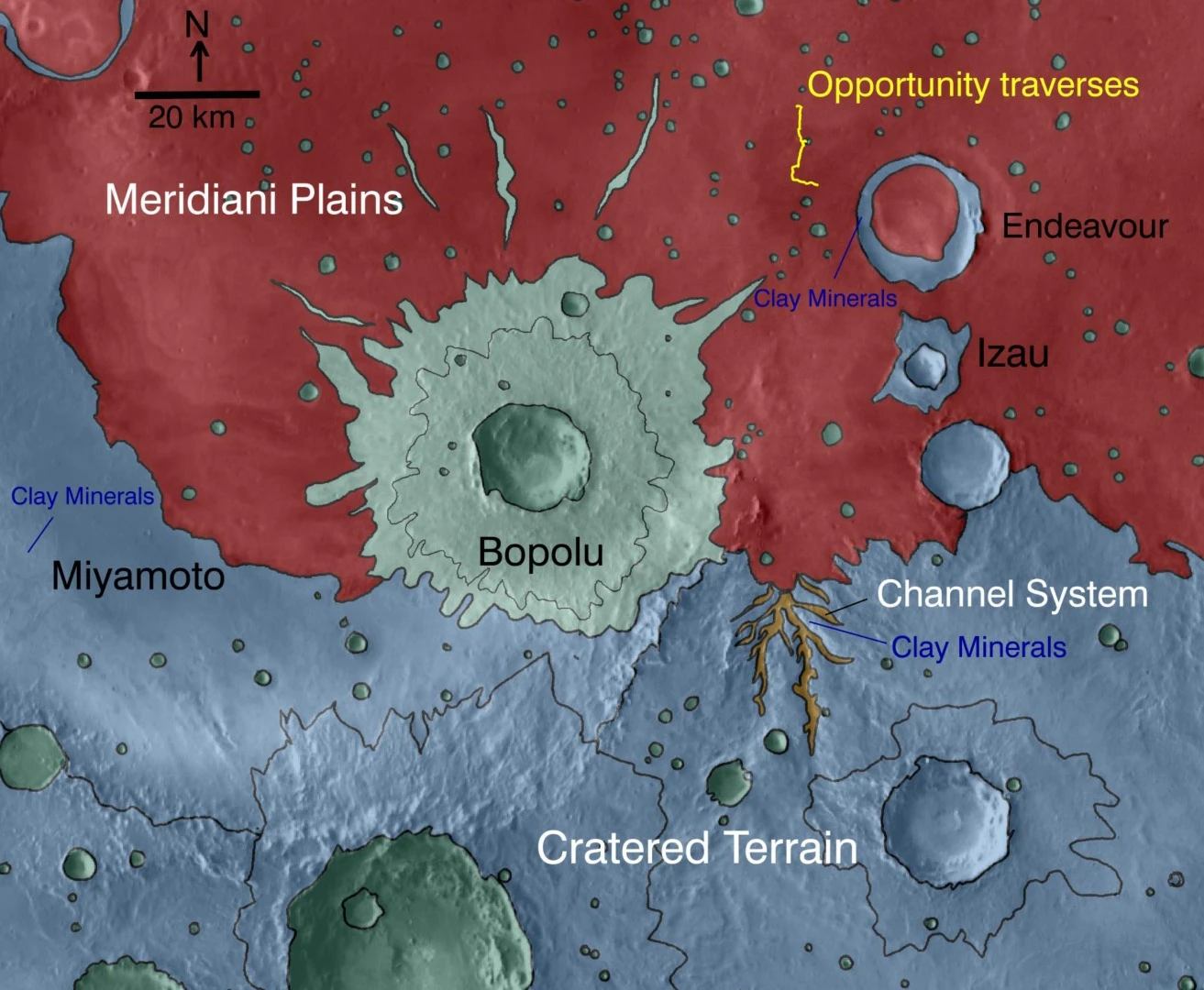 Geological map of Opportunity's operating area