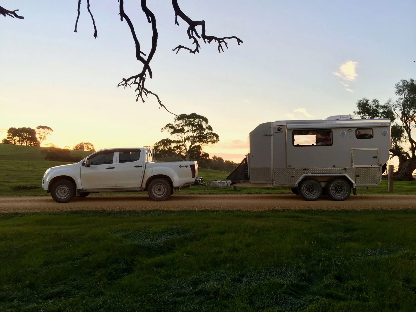 The dual-axle, 4,100-lb (1,860-kg) HUTrv caravan tows smaller than it lives