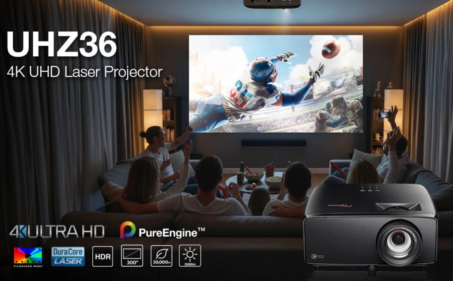 The Optoma UHZ puts out 4K HDR visuals at 3,500 lumens