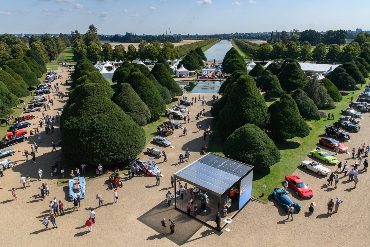 There were so many cars vying for the Pullman Trophy awarded to 'Best in Show' this year, that to even be invited to attend was a triumph. The field was assembled down the three tree-lined promenades in the palace grounds.