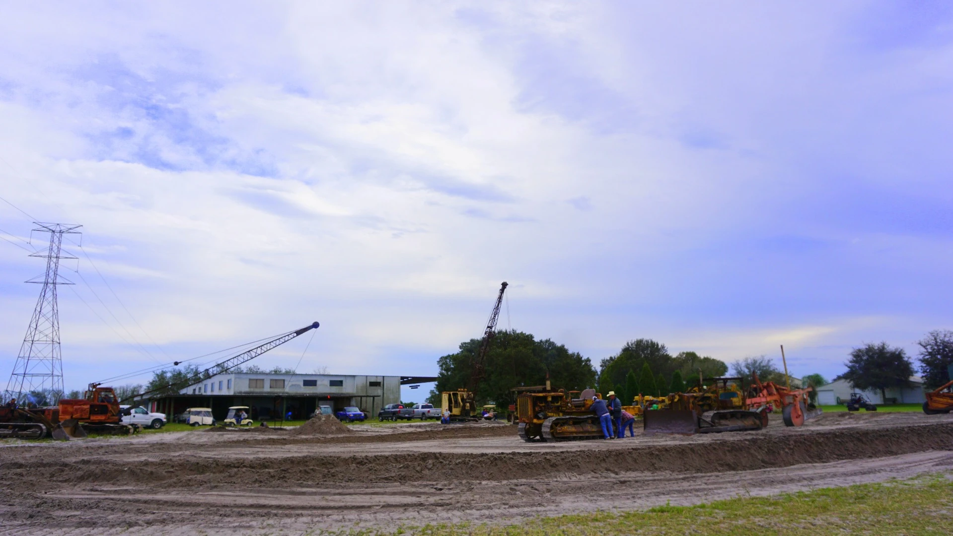 Big boys playground: During the weekend a number of vintage cranes, bulldozers and backhoes move dirt for the pure spectacle (and joy) of it.