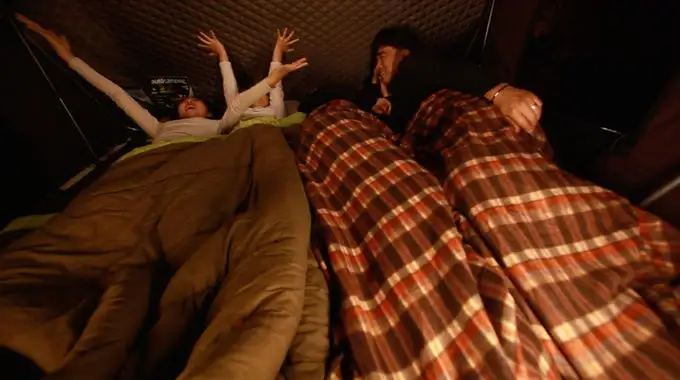 A look inside the Skycamp sleeping a family of four