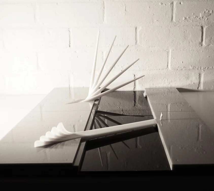 A model of the Merchant Square Bridge (Photo: Knight Architects)