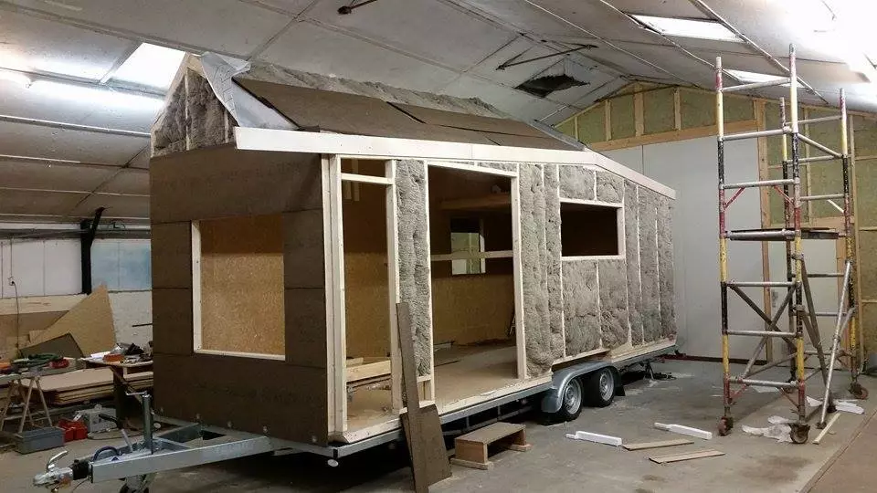 The tiny house is insulated with sheep's wool