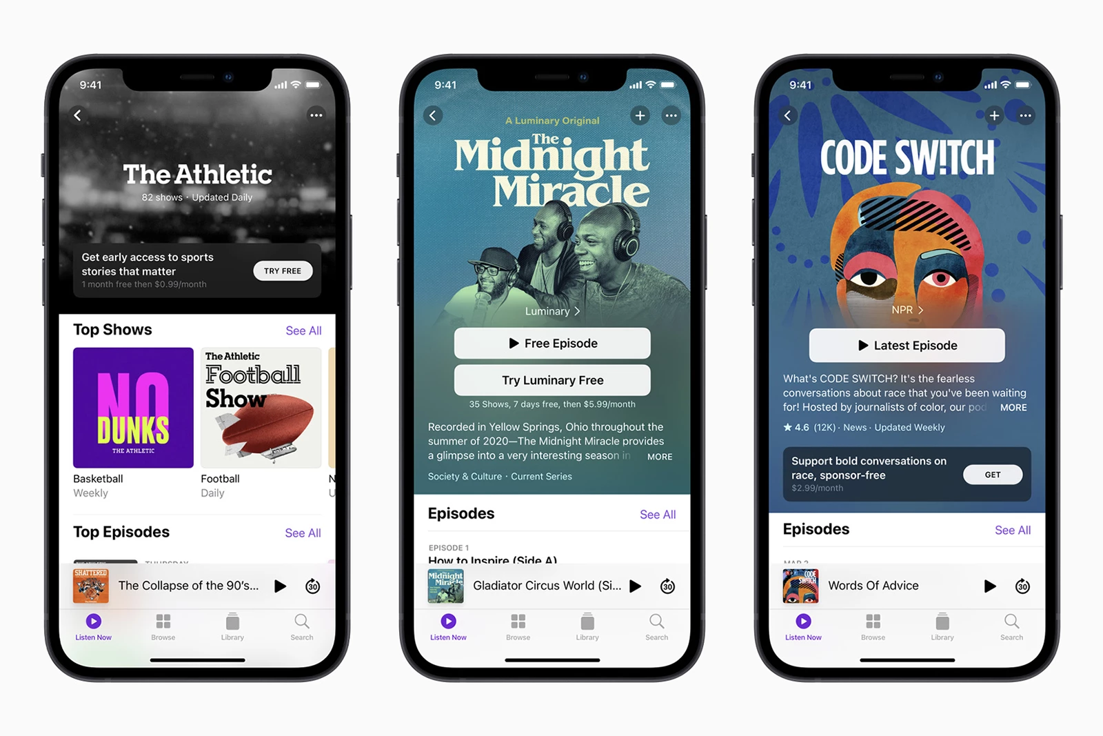 Apple also introduced a redesigned Podcasts app, and premium podcast subscriptions