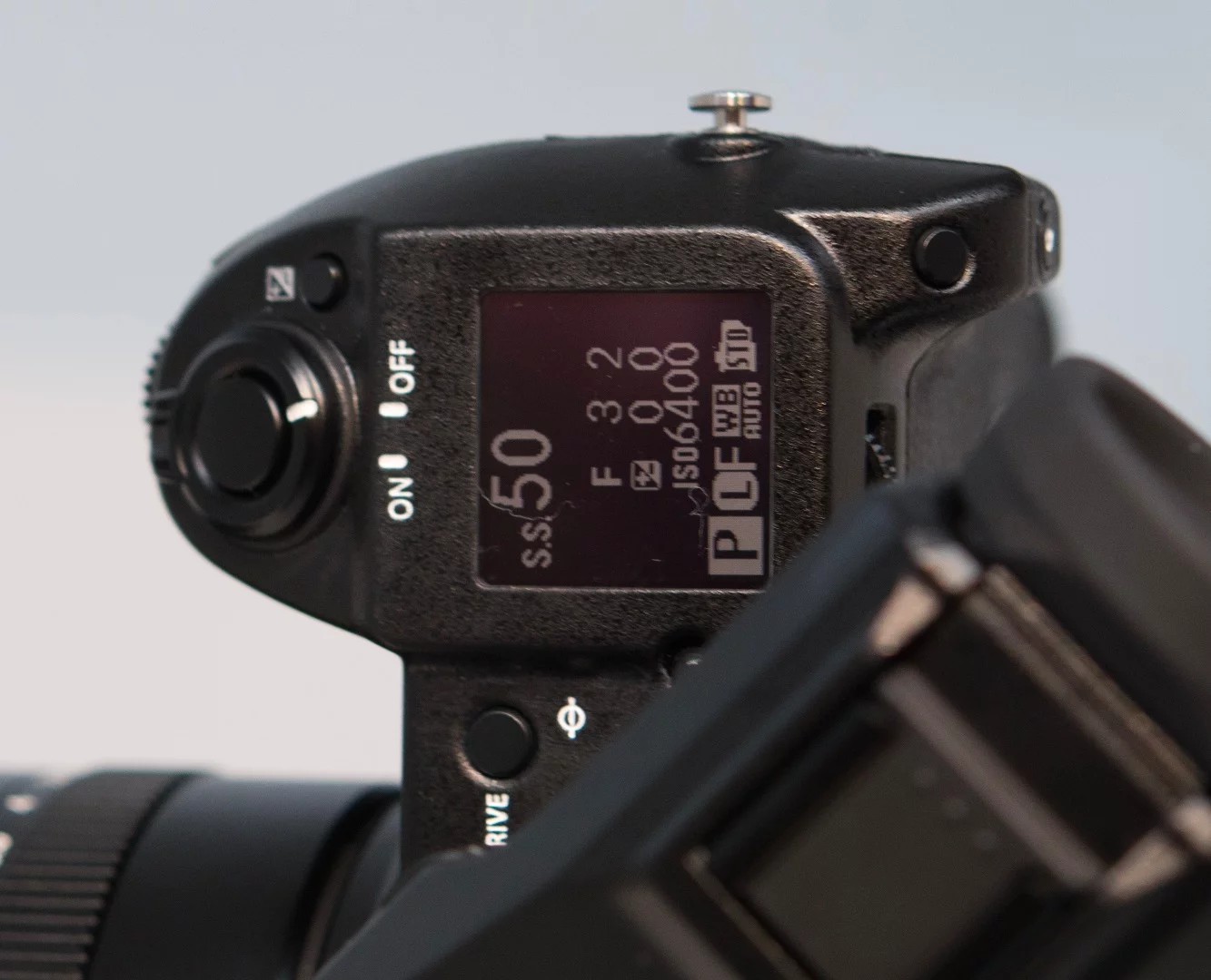 A top screen on the Fujifilm GFX 50S mirrorless medium format camera