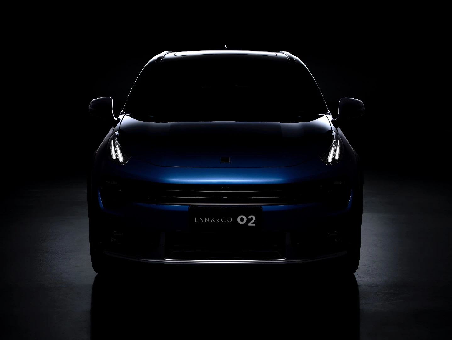 A pre-reveal teaser image of the new Lynk & Co 02