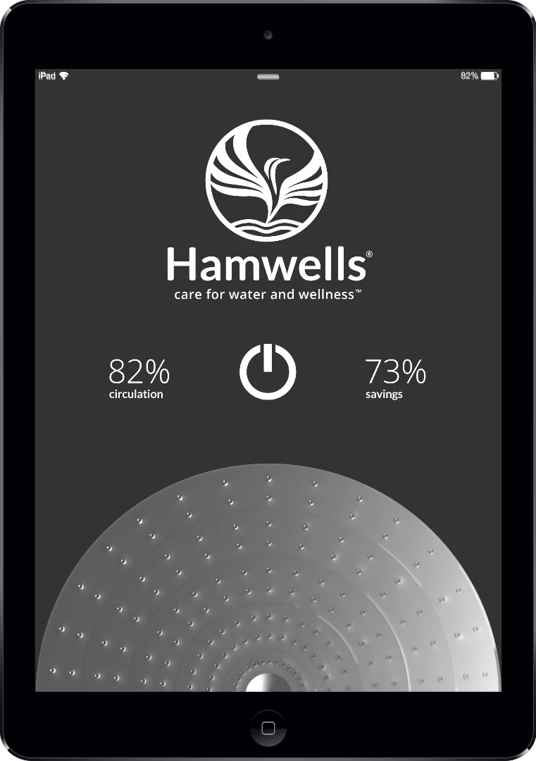 The e-Shower app shows water usage and savings