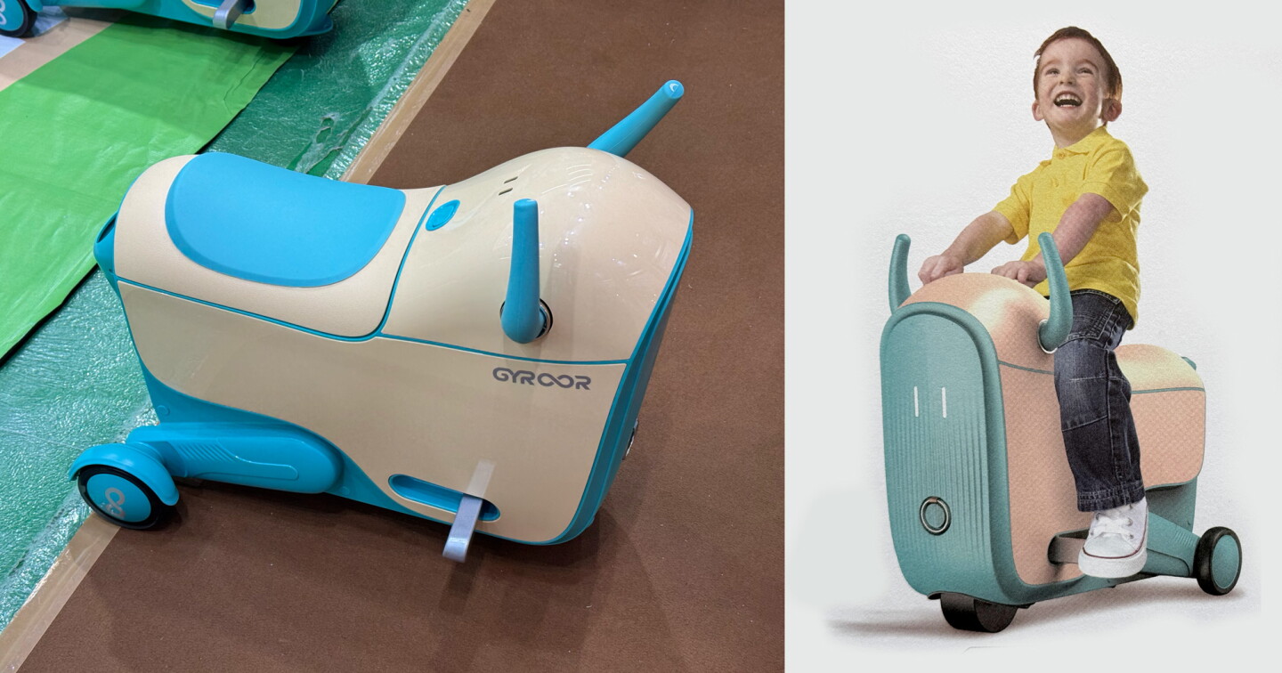 Meet the Gyroor, an electric ride-on suitcase for kids with a nominal power of 40-W and capable of carrying 60 kilograms of precious human cargo. 40 watts is about the draw of an economy lightbulb, so it isn't dangerously fast. With the crown prince or princess aboard though, dangerously fast is a very subjective term
