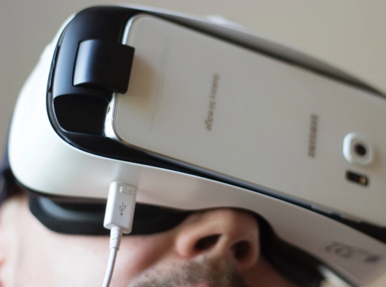 You can use the GS6's charging cable to prevent battery drain in the new Gear VR (though the cable is short, so it's best plugged into a portable charger)