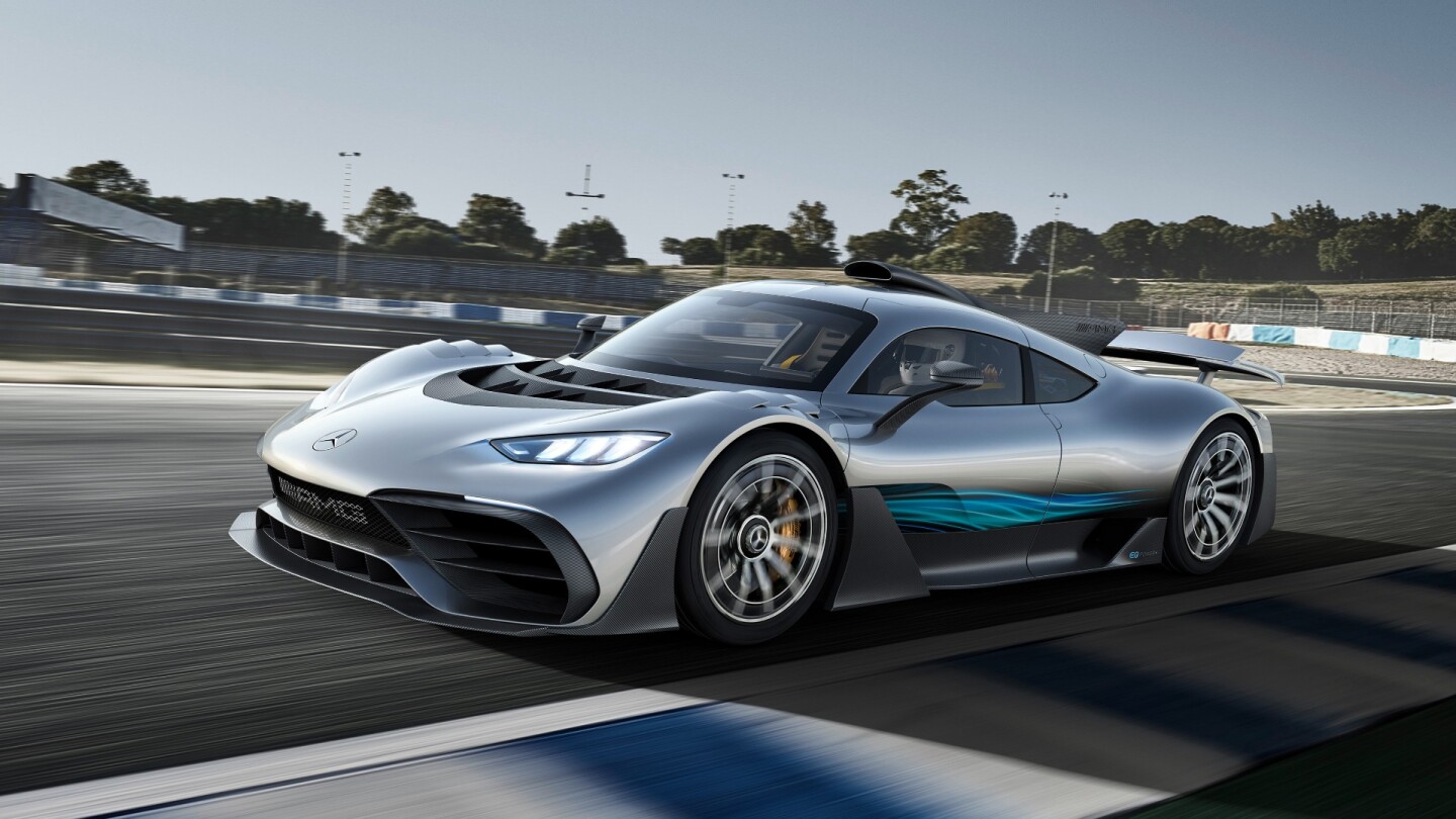 Two quite special 120 kW high-speed electric motors on the Mercedes-AMG Project ONE's front axle deliver power to the front wheels