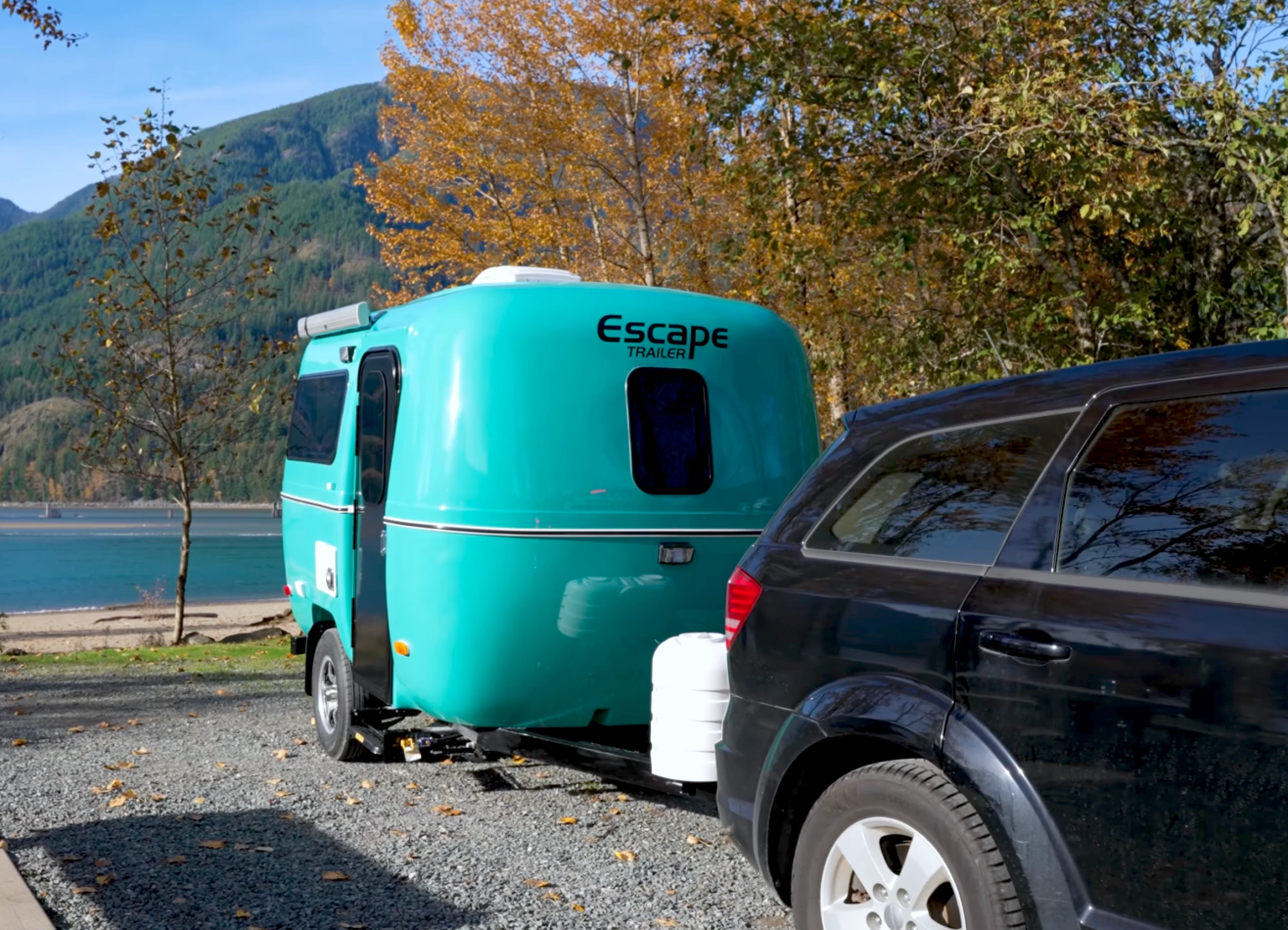 Escape Trailer Rear Escape Trailer 13 foot fiberglass micro camper trailer