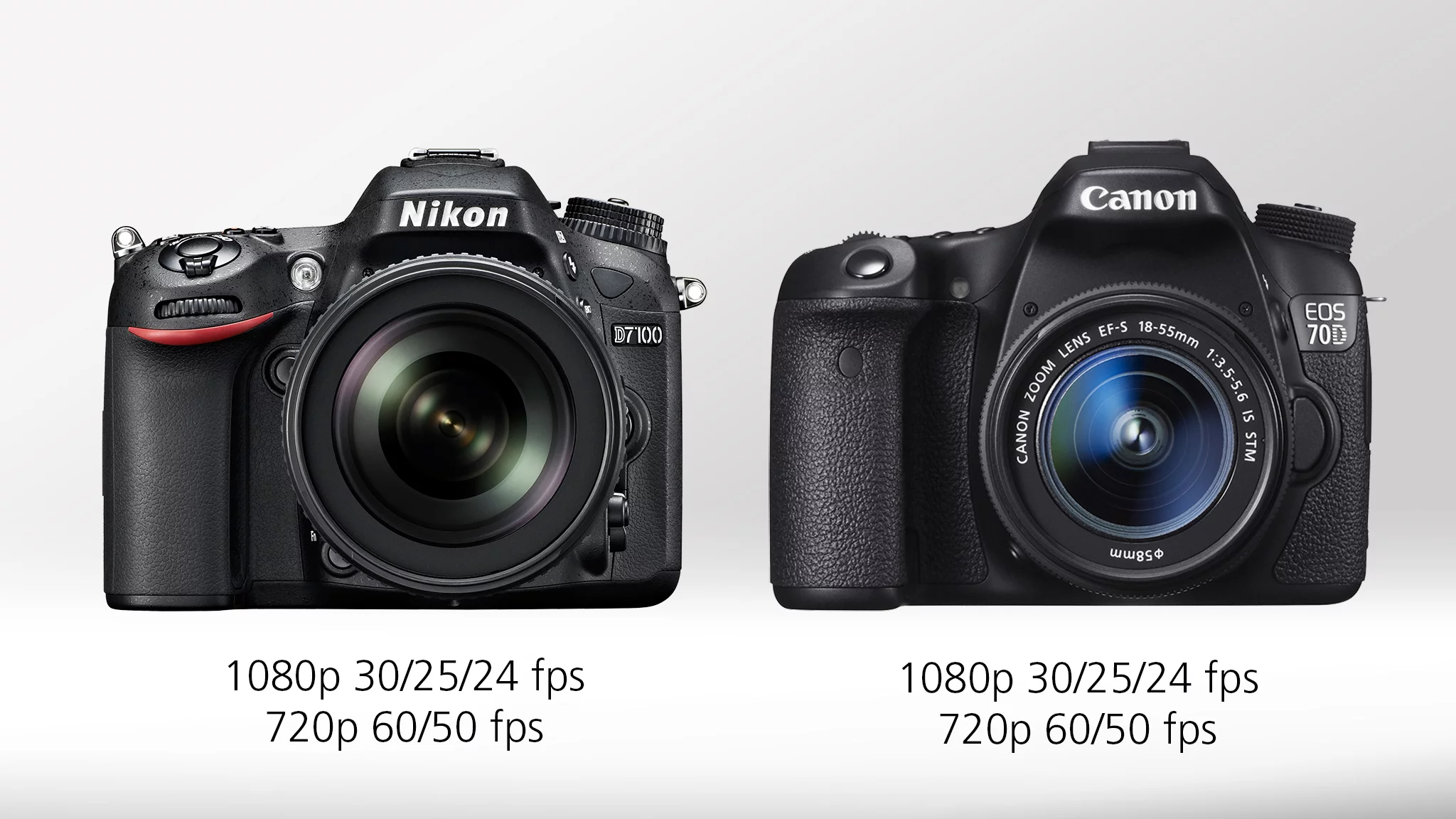 Nikon D7100 vs. Canon 70D - Video modes