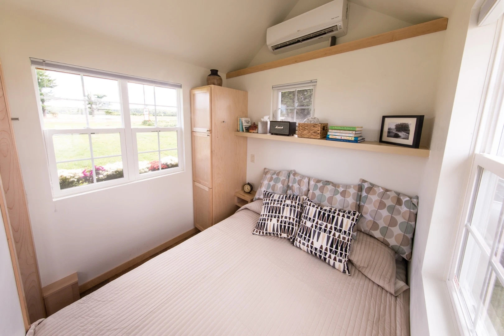Heating and cooling comes via a mini-split air-con unit