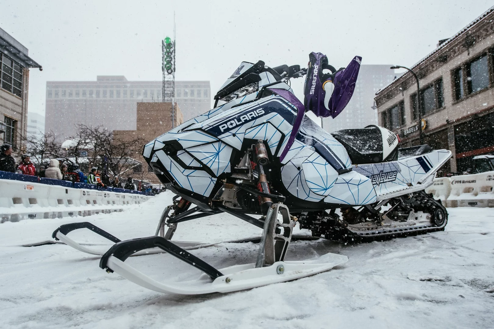 The Polaris snowmobile LaVallee flipped.