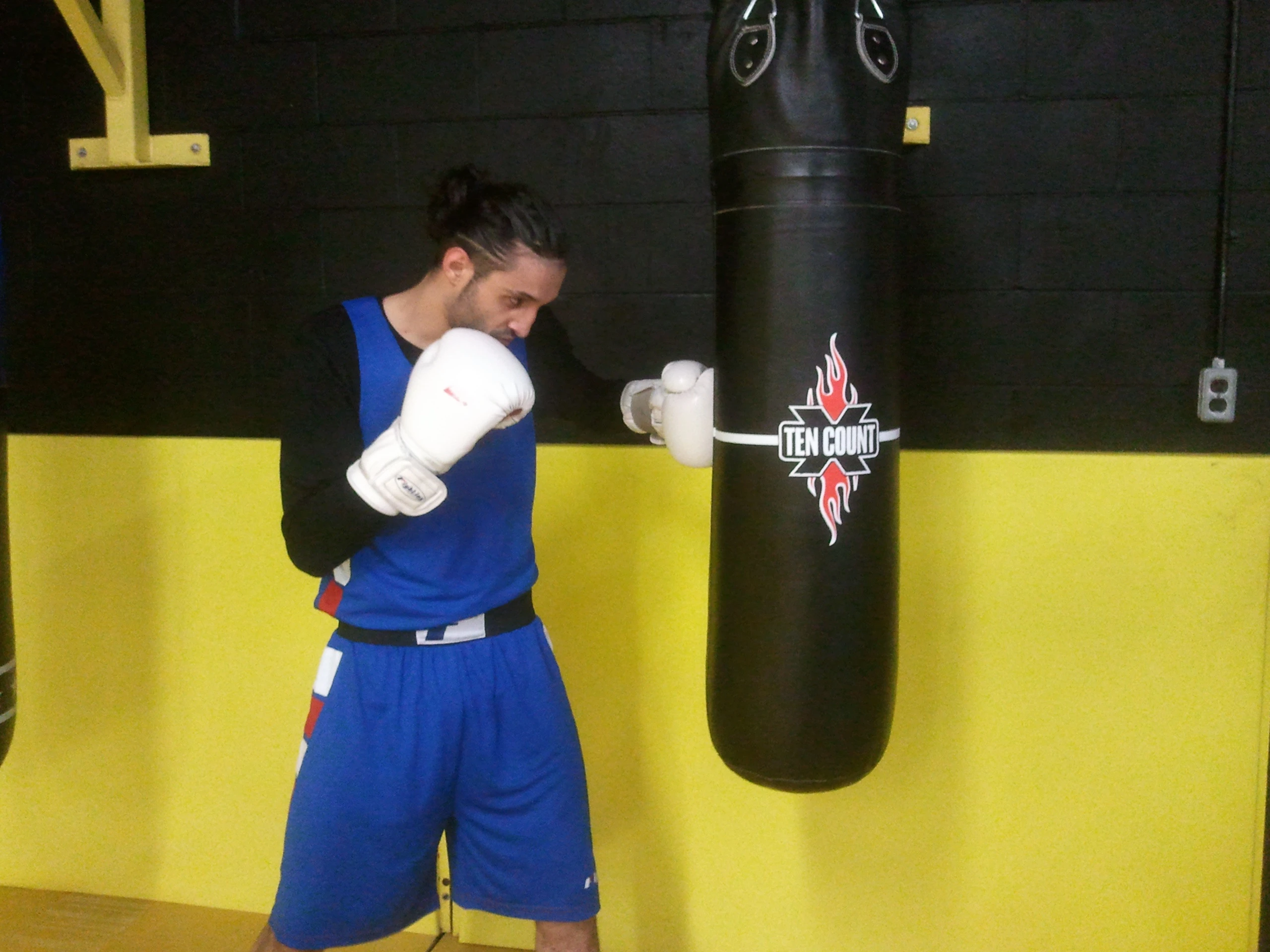 The Ten Count is a "smart" punching bag that records the number and force of the user's punches