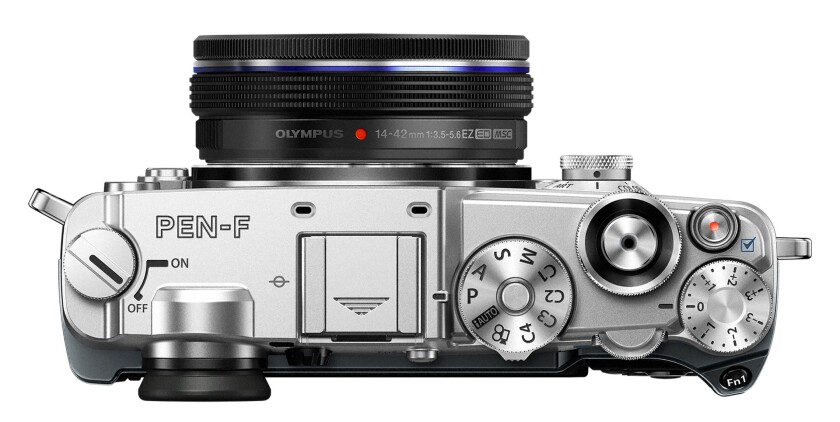 The Olympus PEN-F measures 124.8 x 72.1 x 37.3 mm (4.9 x 2.8 x 1.5 in) and weighs 427 g (15 oz)