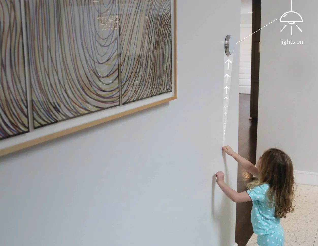 Kids can tap on the wall to turn on the lights