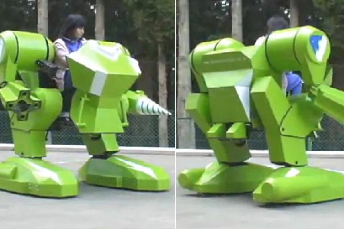 The Kidswalker NT is a new and improved version of Sakakibara-Kikai's gasoline-powered robot ride