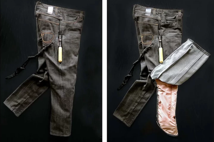 Mo'Cycle's Airbag Jeans are one of two products looking to offer tether-operated airbags in your pants