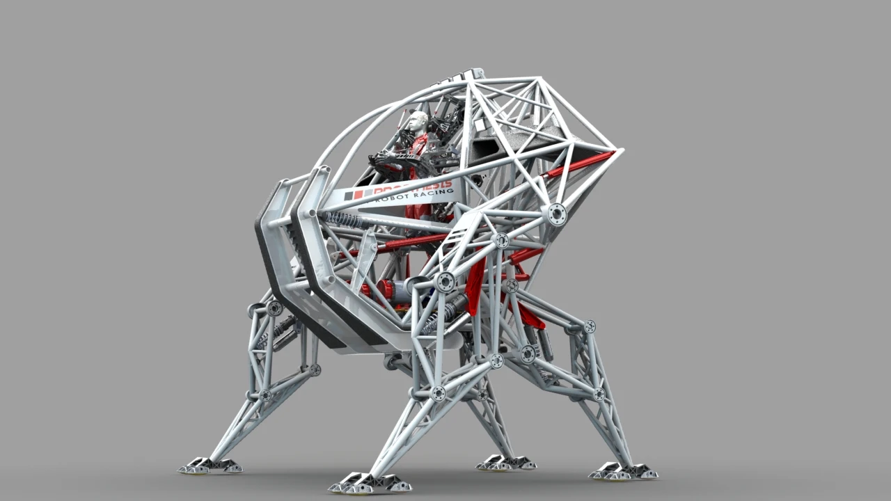 A rendering of Prosthesis the Anti-Robot – ready to race (Image: Anti-Robot)