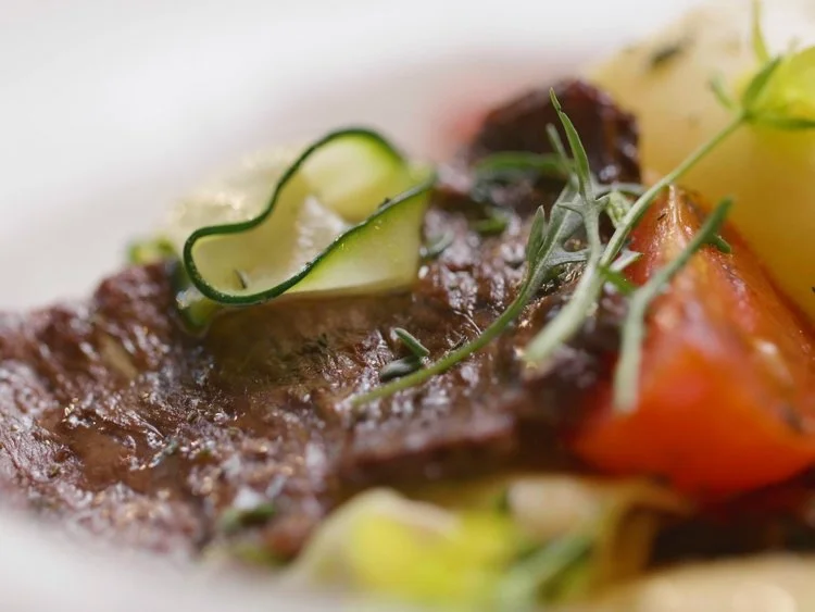 Aleph Farms' lab-grown minute steak was cooked up by Israeli chef Amir Ilan