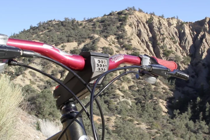 The StemLite is a bicycle handlebar stem with a built-in 500-lumen headlight