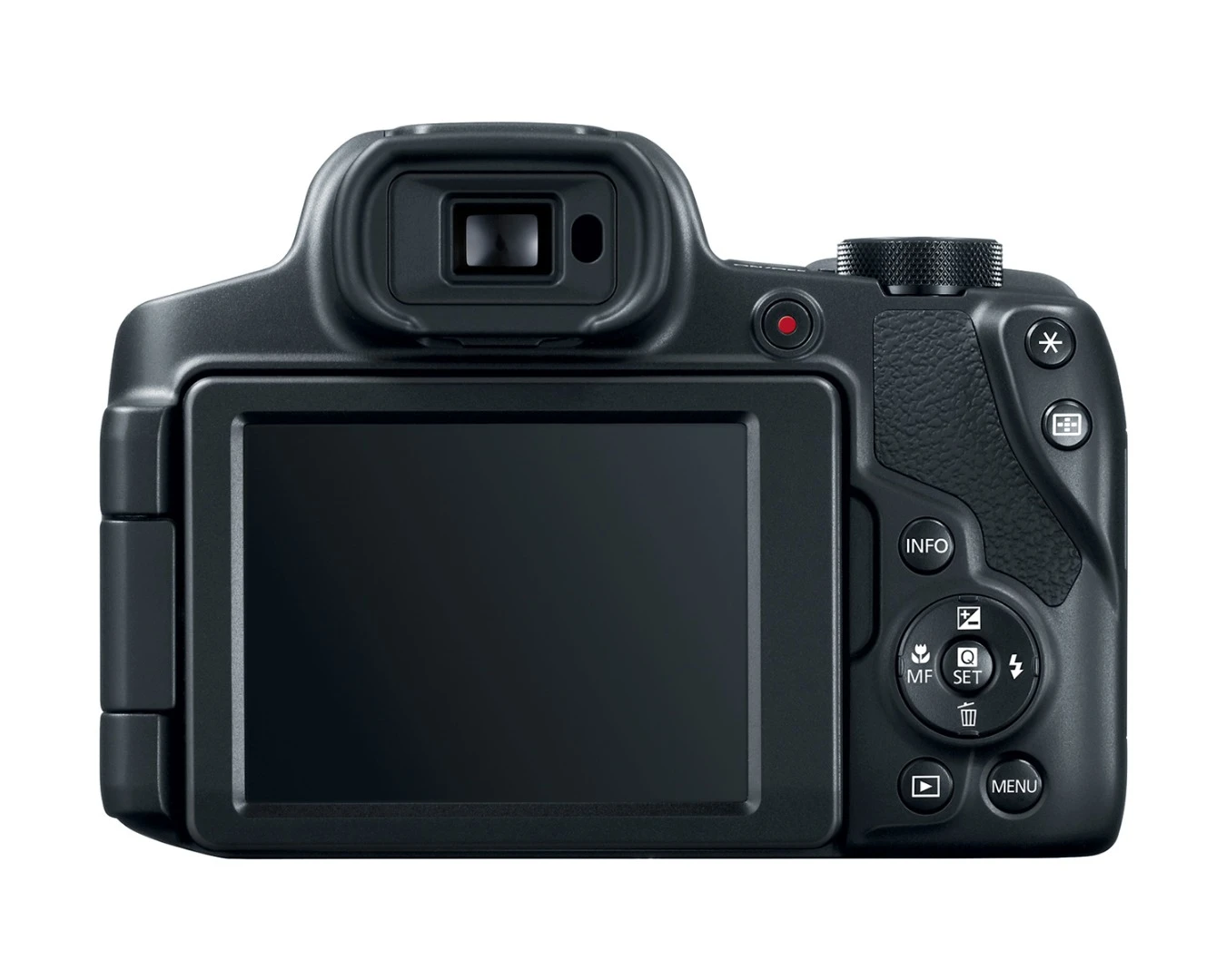 The SX70 HS features a 0.39-inch, 2.36 million dot OLED viewfinder and 920k-dot vari-angle LCD panel