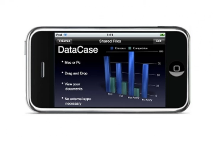 DataCase allows consumers to turn their iPhone or iPod Touch into a hand held wireless drive