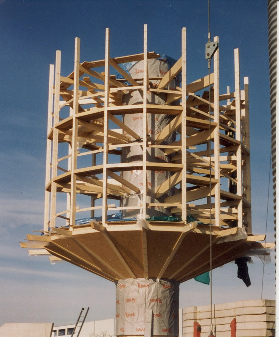 Column in place, now the external structure and floors are added