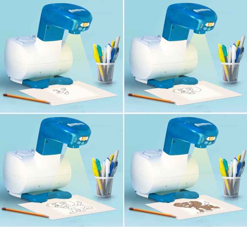 Step-by-step illustrations on the FollowGrams smart drawing projector