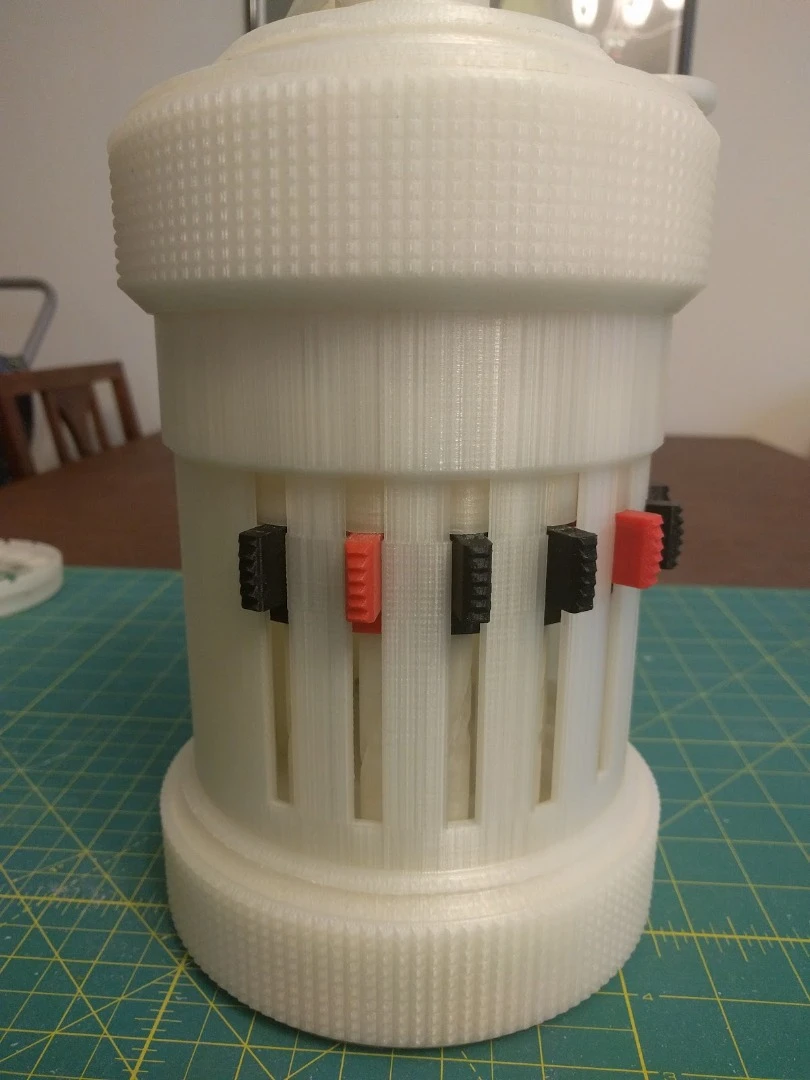 Detail of Wu's 3D-printed Curta replica