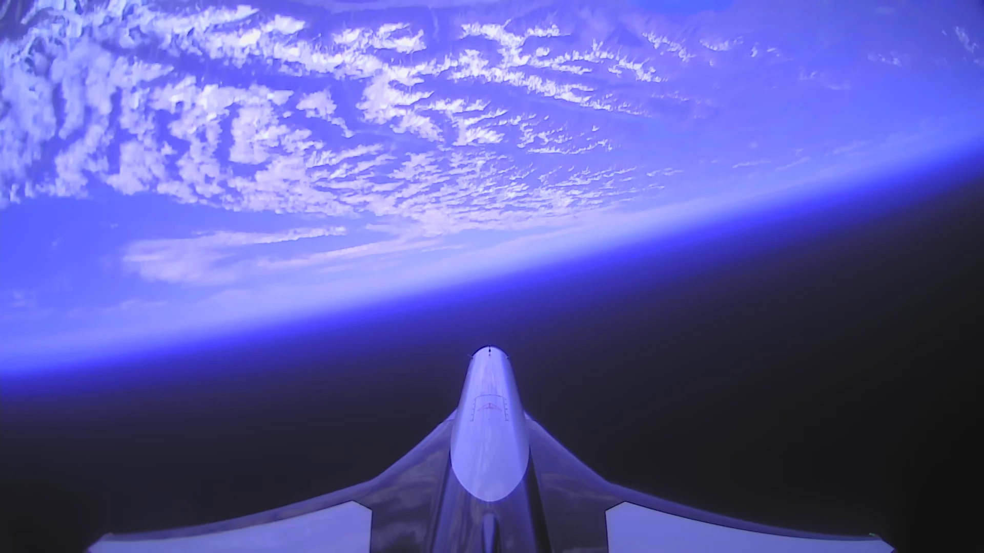 Pilot cam view from Aurora as it reaches 82,500 ft