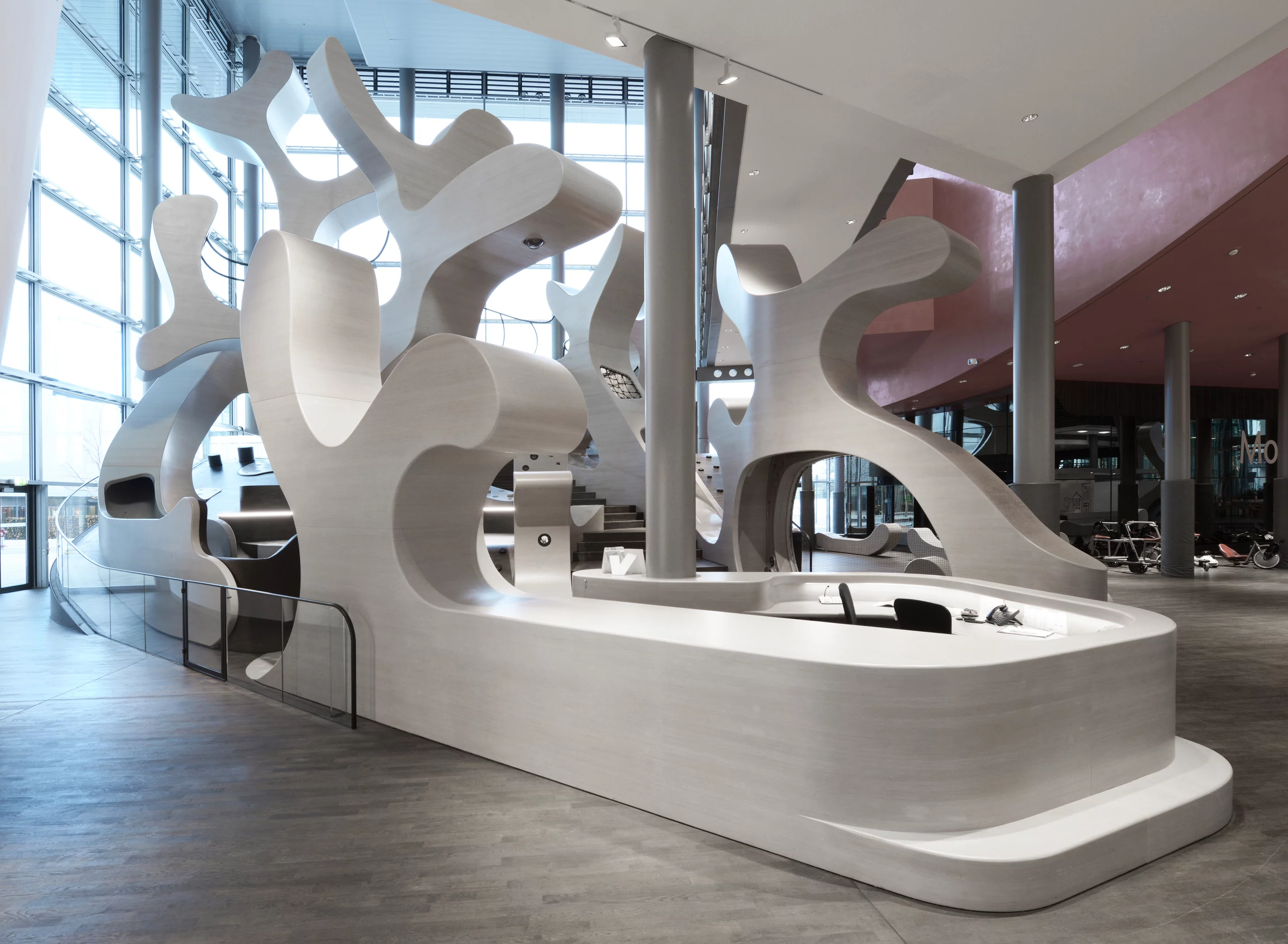 The structures of the MobiVersum are all made of timber (Photo: Uwe Walter for Autostadt, Wolfsburg)