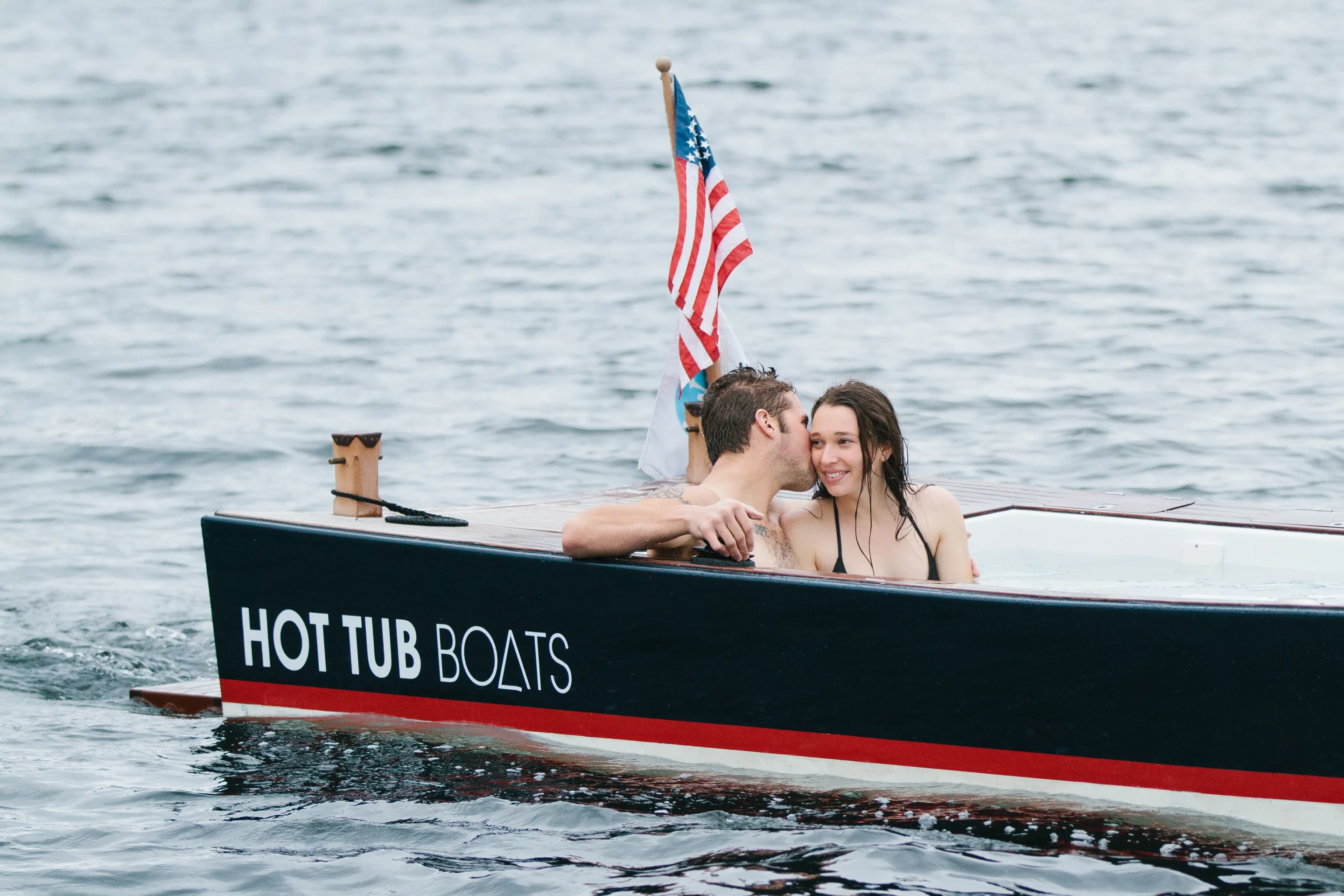 The Hot Tub Boat allows its passengers to soak while they cruise