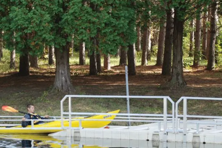 The EZ Launch canoe and kayak ramp system