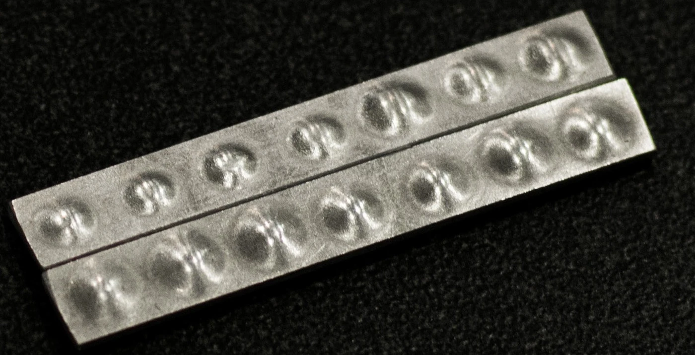 Samples of North Carolina State University's metallic bubble wrap
