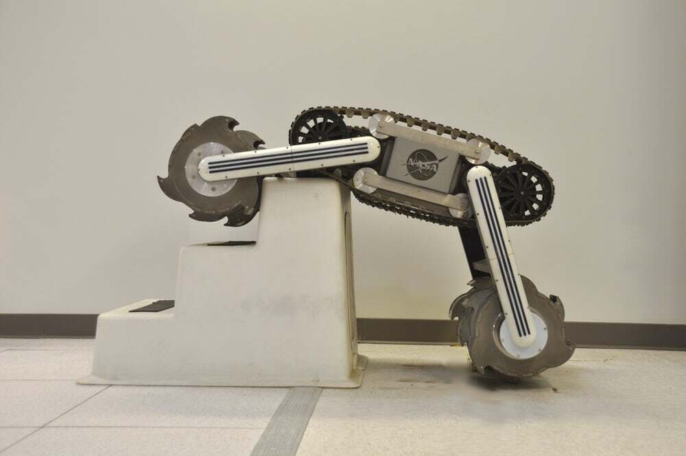 The RASSOR robot, developed by NASA, is designed to excavate bodies in space