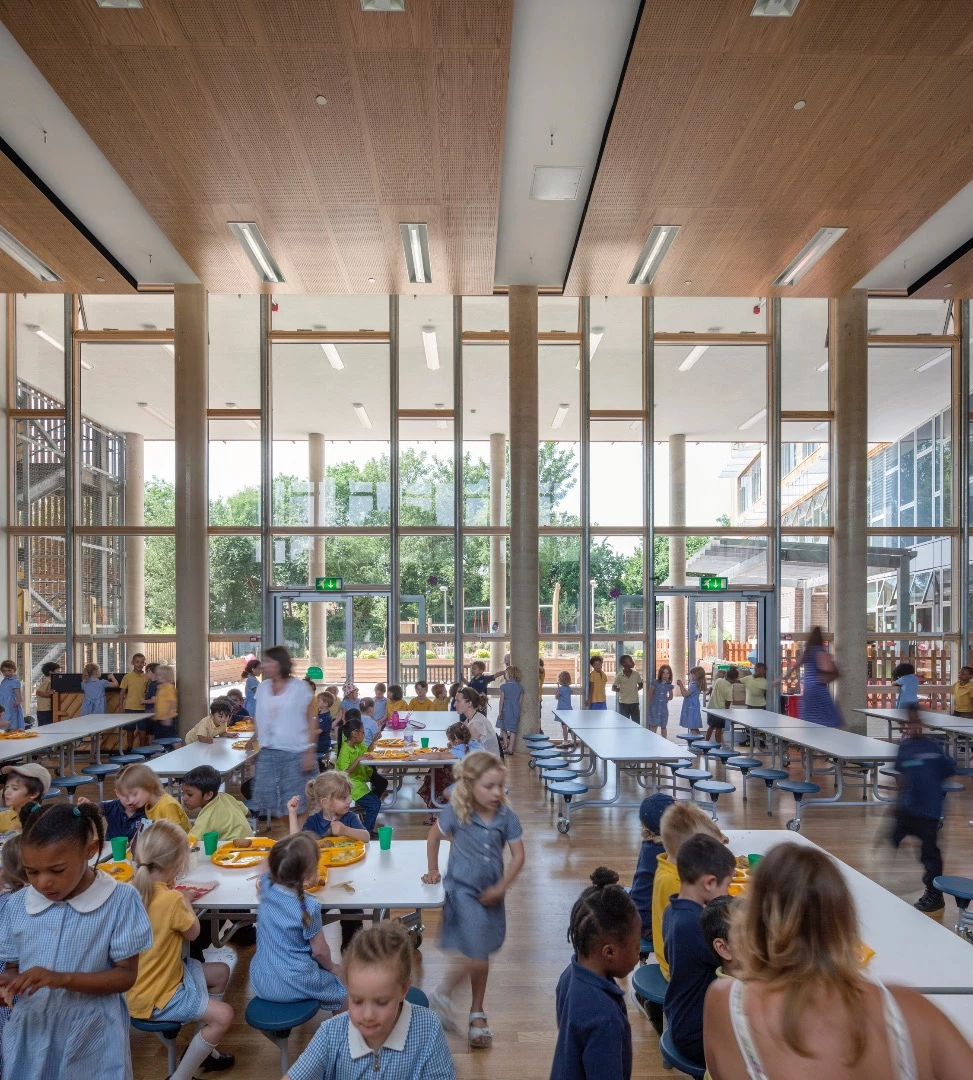 Ashmount Primary School, by Penoyre and Prasad, is a zero-carbon school and nursery