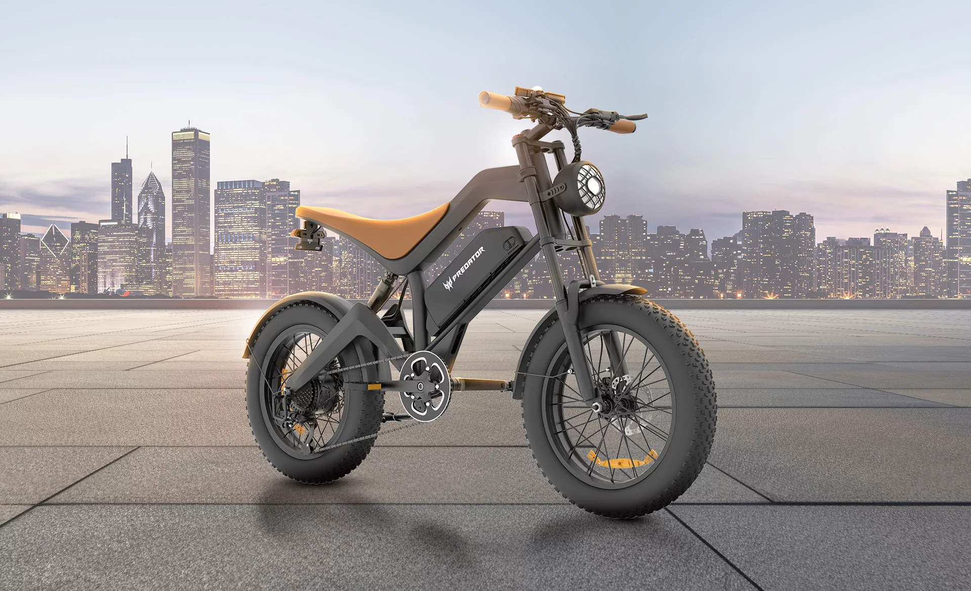 Though the promo shots show pavement and cityscapes, the Predator eRanger fatbike is designed to take riders on off-road adventures