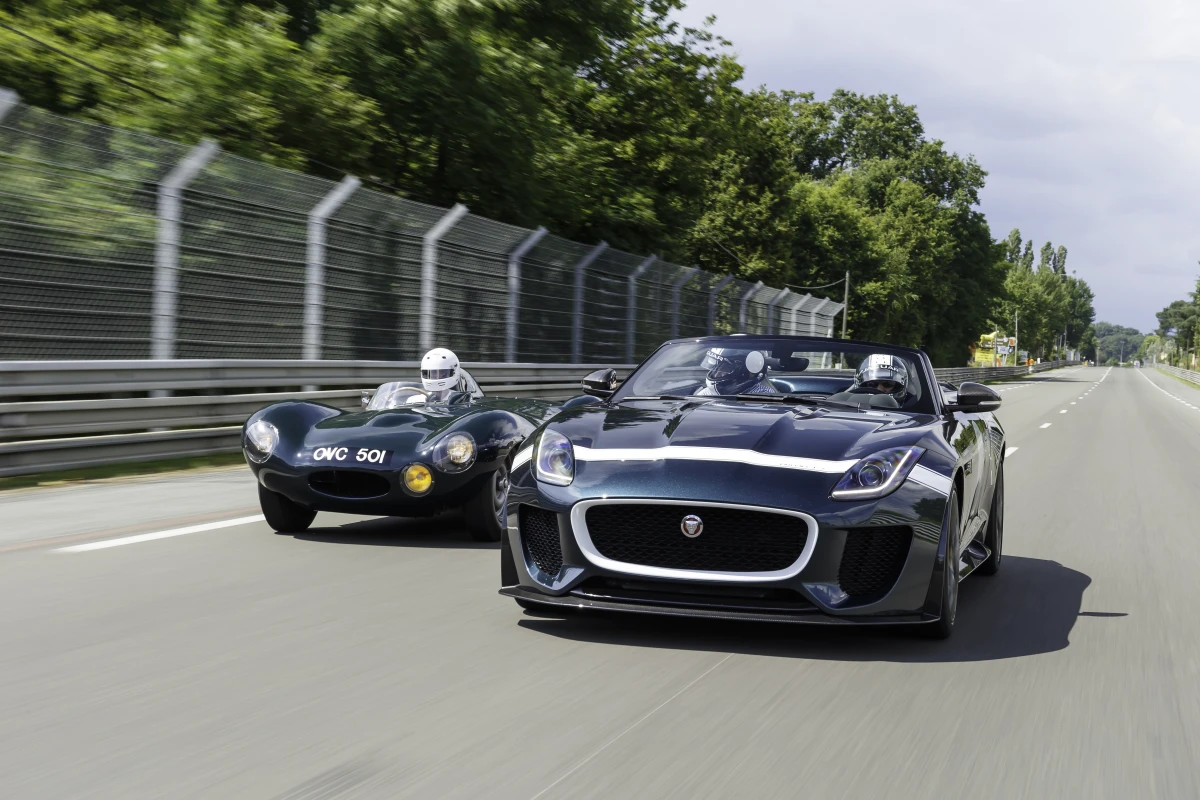 The Jaguar F-Type Project 7 made its dynamic debut at the Le Mans Classic in July, driving alongside the D-type that influenced its design