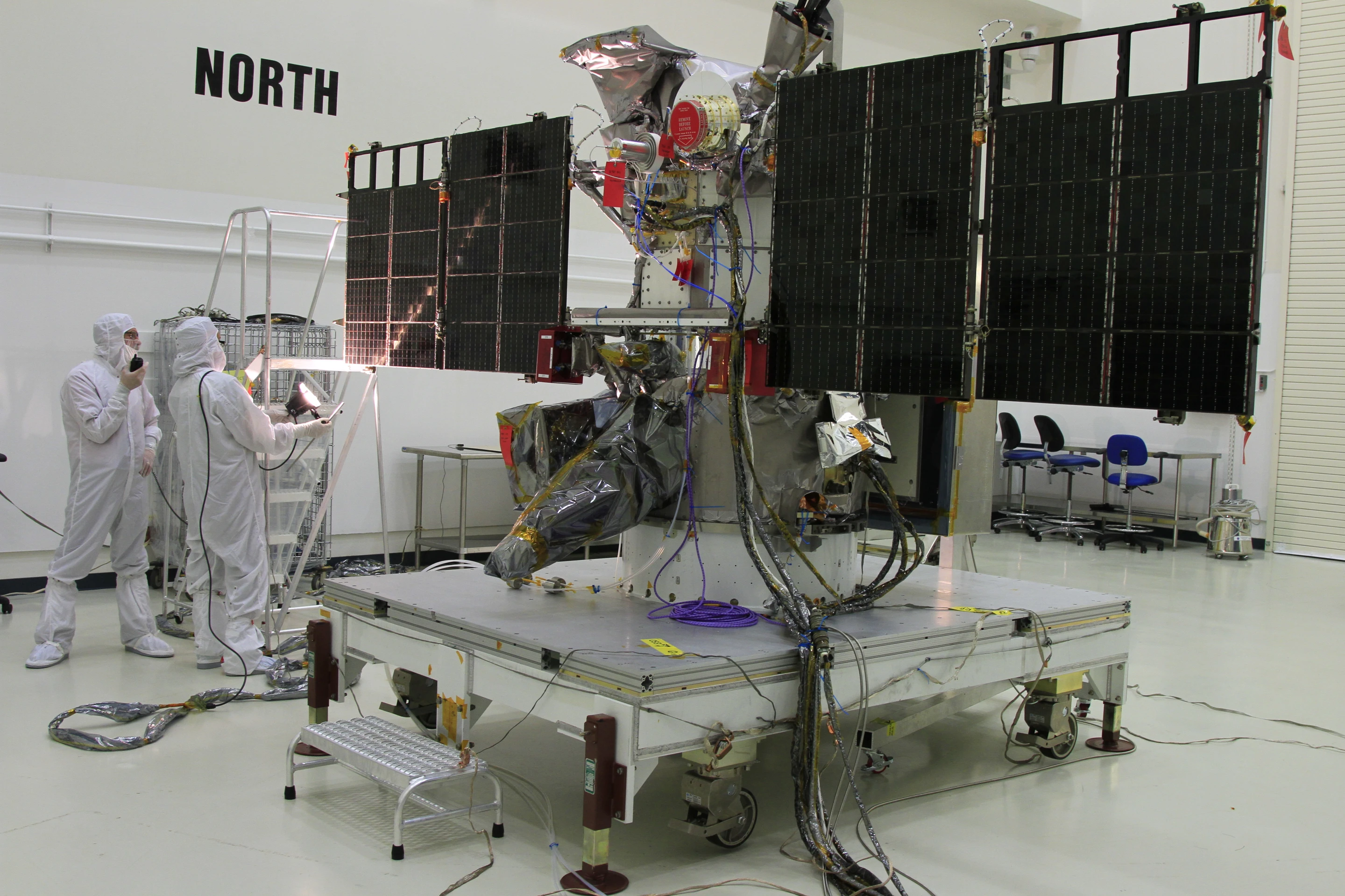 Solar array deployment test (Image: NASA)