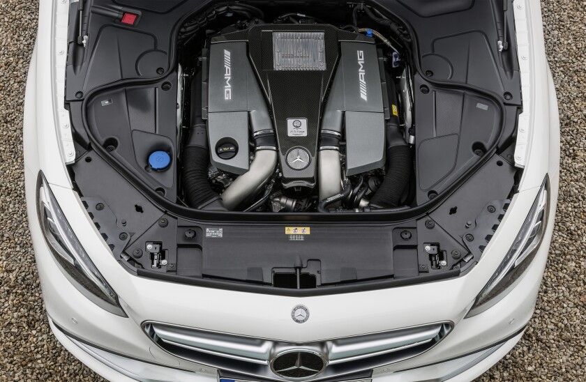 Power is up considerably from the previous model to 585 hp and 664 ft.lb of torque in the new S63 AMG Coupé