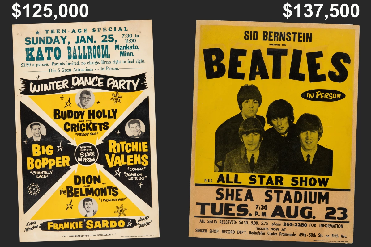 Two examples this week of concert posters selling for more than $100,000, despite a financial climate that would suggest otherwise