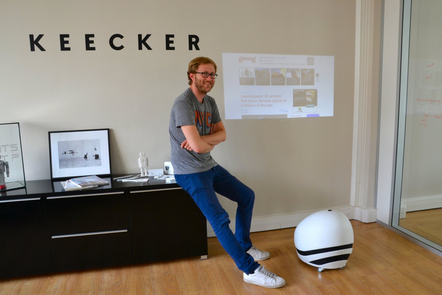 CEO and Founder Pierre Lebeau with Keecker at the company's Paris office (Photo: Paul Ridden/Gizmag)