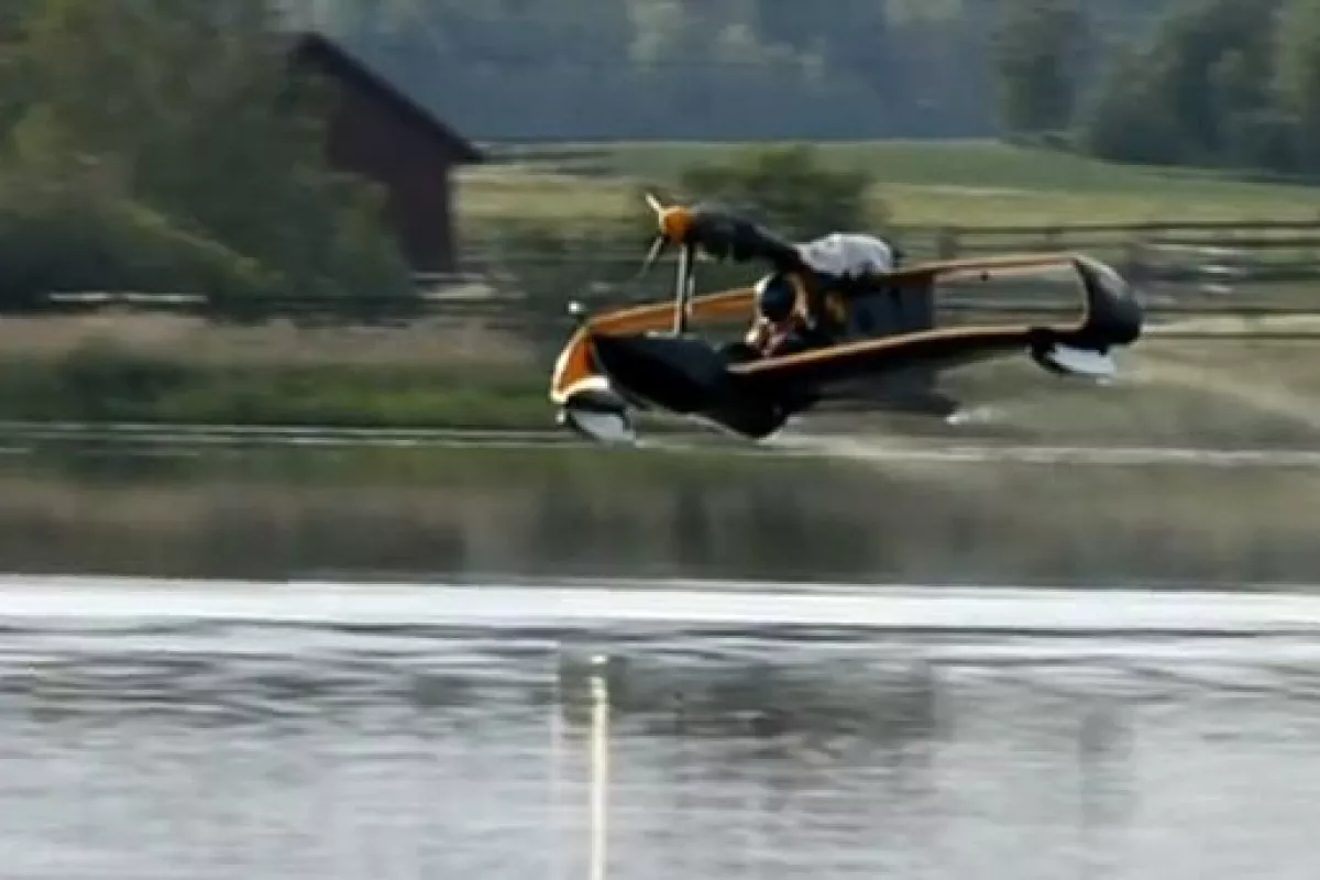 The FlyNano prototype, at Finland's Lake Hepari