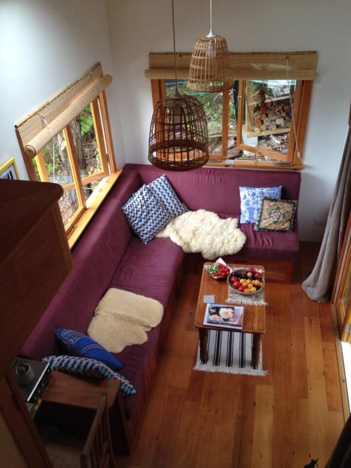 The lounge area can double as a guest bedroom, with the L-shaped sofa transforming into a double bed