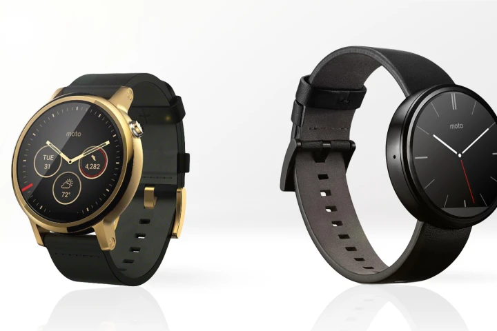 Gizmag compares the features and specs of the 2015 Moto 360 (left) with the original from last year